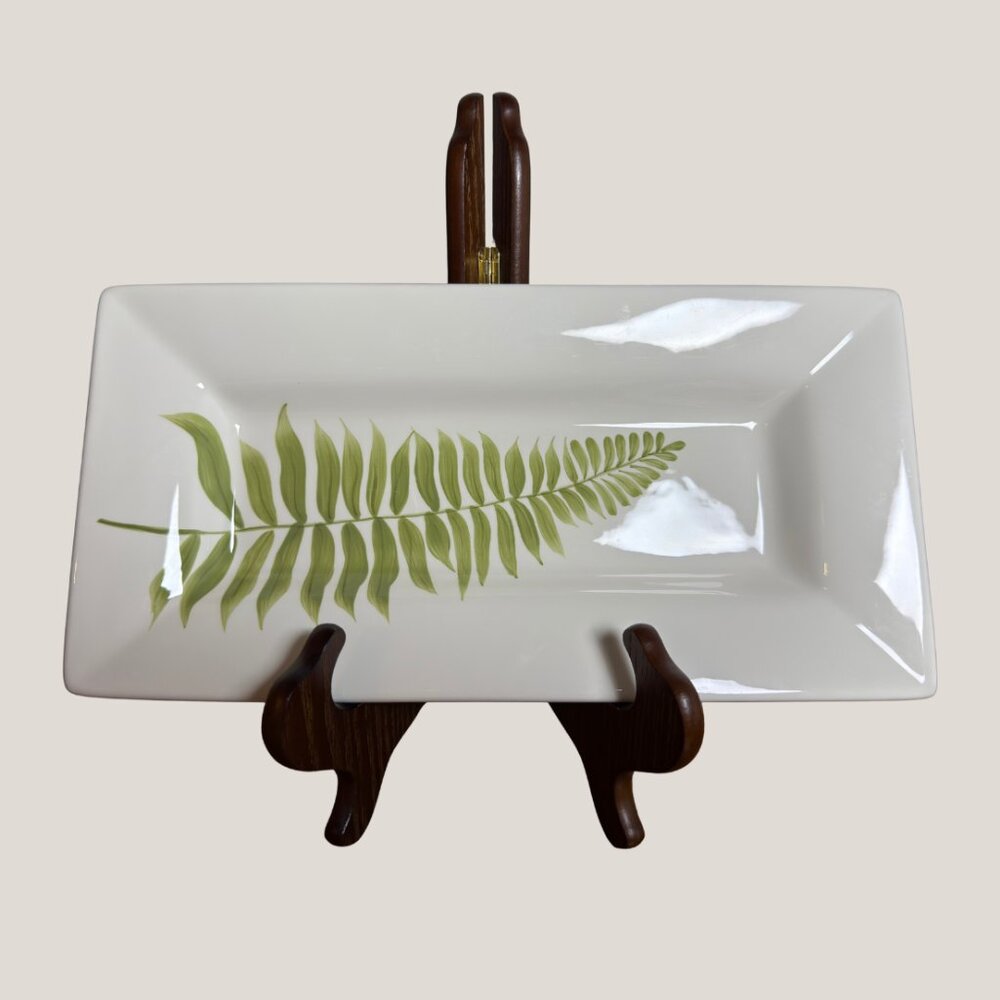 Pottery Barn Fern Appetizer Rectangular Serving Platter Tray